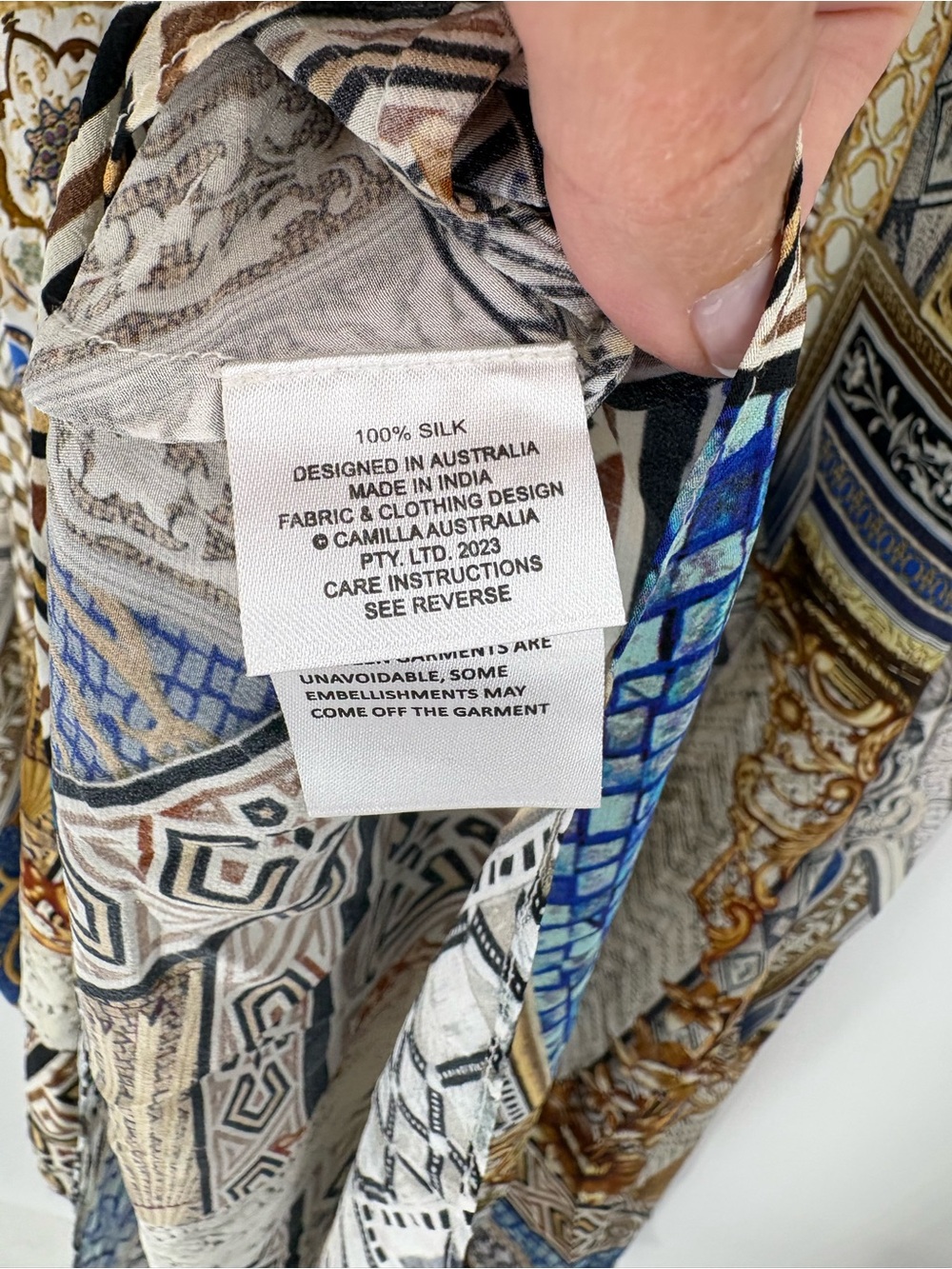 Camilla Silk Make Me Your Mosaic Ring Detail Strap Dress One Size Crystals $799 - Picture 14 of 16